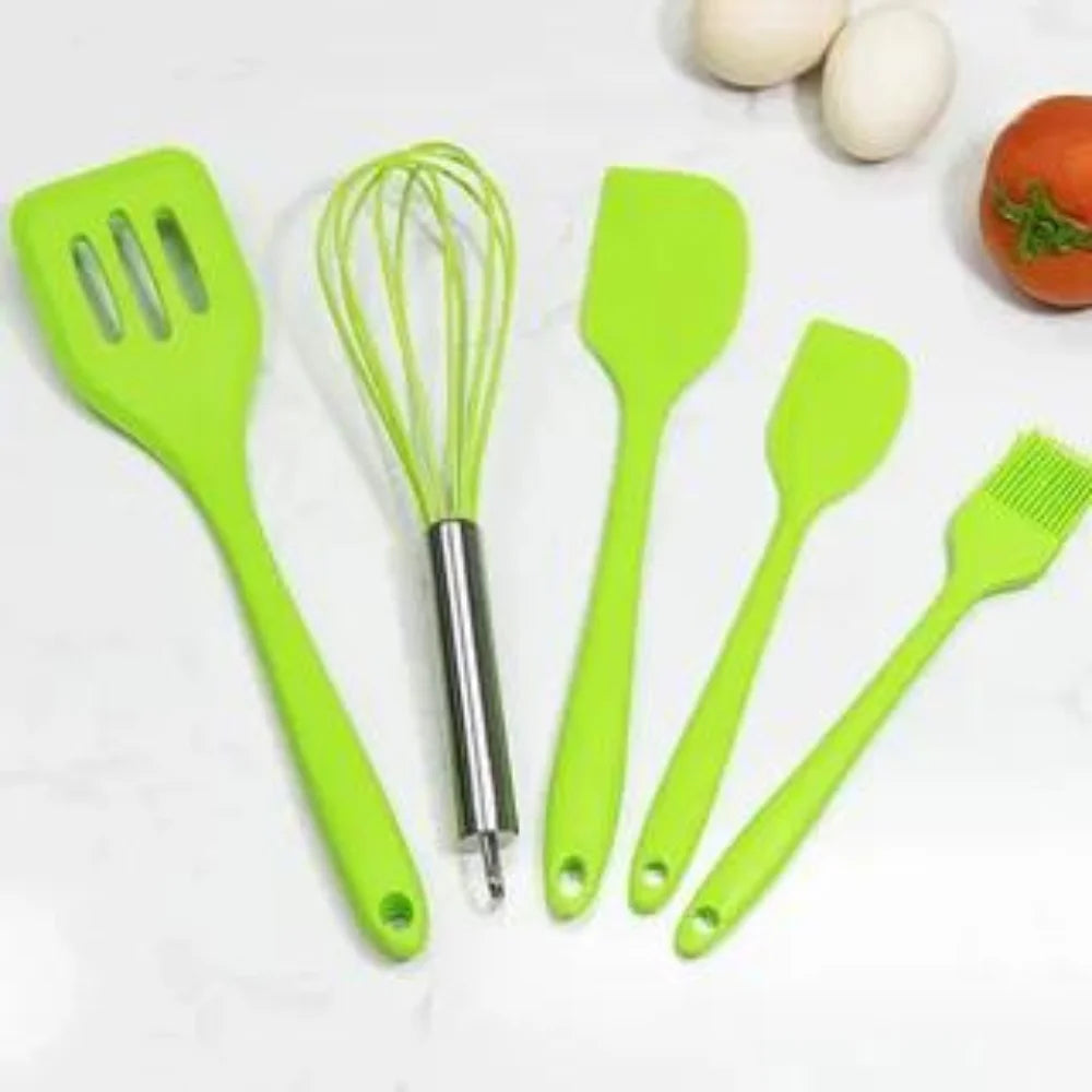 Kit de 5 Utensílios de Cozinha - Cores Sortidas - Design Moderno e Resistente