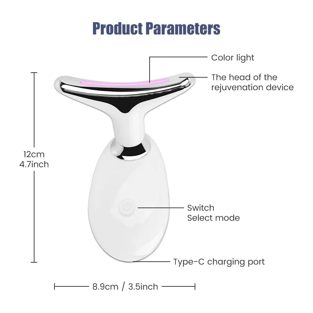 Dispositivo de Levantamento Facial e do Pescoço EMS Massajador Facial Terapia com Luz Vermelha Removedor de Dupla Papada Rejuvenescimento da Pele Firmamento Antirrugas