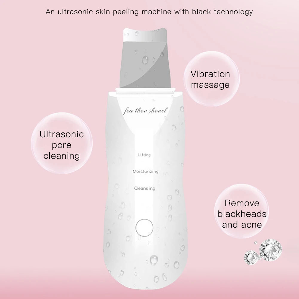 Máquina de Peeling Ultrassônico Cuidados com a Pele Removedor de Cravos Dispositivo de Limpeza Facial Limpeza de Poros Massageador Facial Rejuvenescimento Esfoliante de Pele