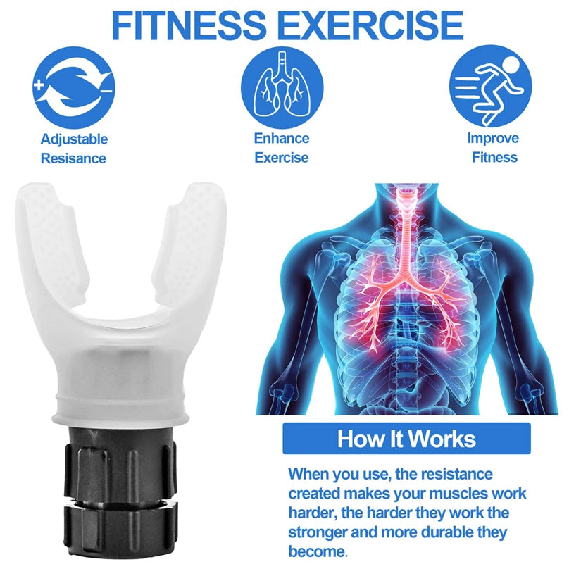 Treinador de Respiração Lung Flexer Exercitador Durável de Fitness Aumenta a Capacidade Pulmonar Níveis Ajustáveis de Respiração Respiração Profunda