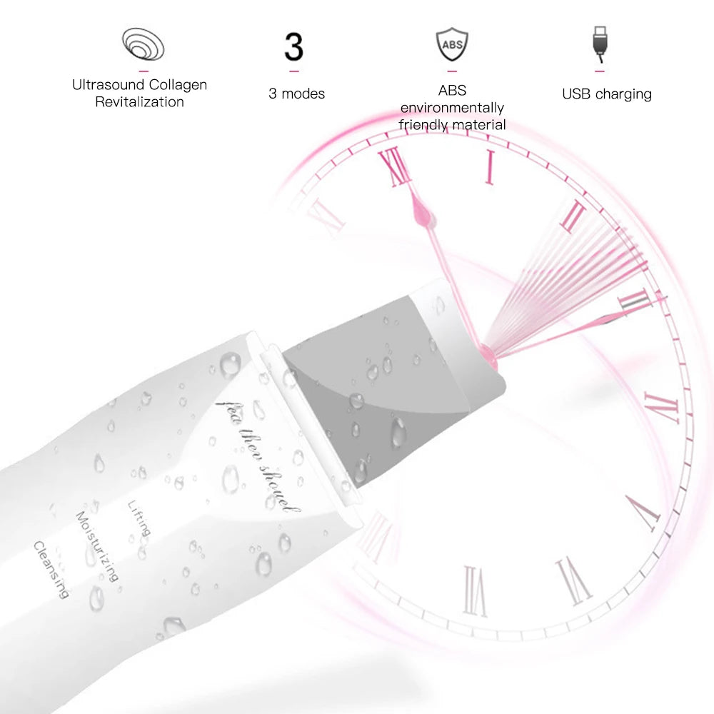 Máquina de Peeling Ultrassônico Cuidados com a Pele Removedor de Cravos Dispositivo de Limpeza Facial Limpeza de Poros Massageador Facial Rejuvenescimento Esfoliante de Pele