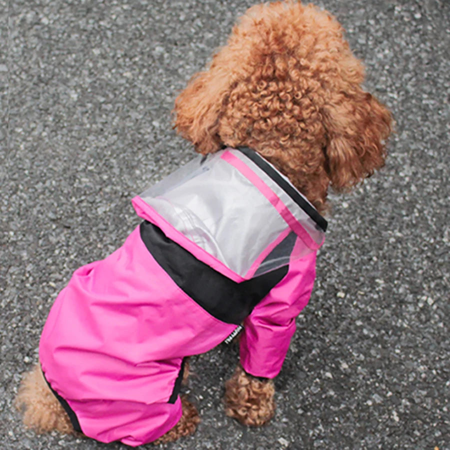 Capa de Chuva para Cães, Roupas para Pets com Rosto de Cão, Macacão Impermeável, Jaqueta para Cães, Roupas Resistente à Água para Cães, Casaco para Pets