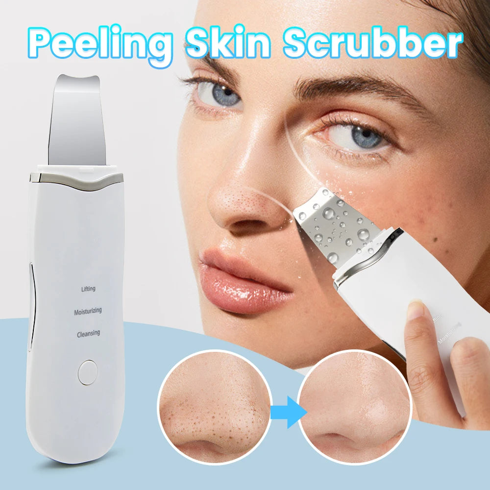 Máquina de Peeling Ultrassônico Cuidados com a Pele Removedor de Cravos Dispositivo de Limpeza Facial Limpeza de Poros Massageador Facial Rejuvenescimento Esfoliante de Pele