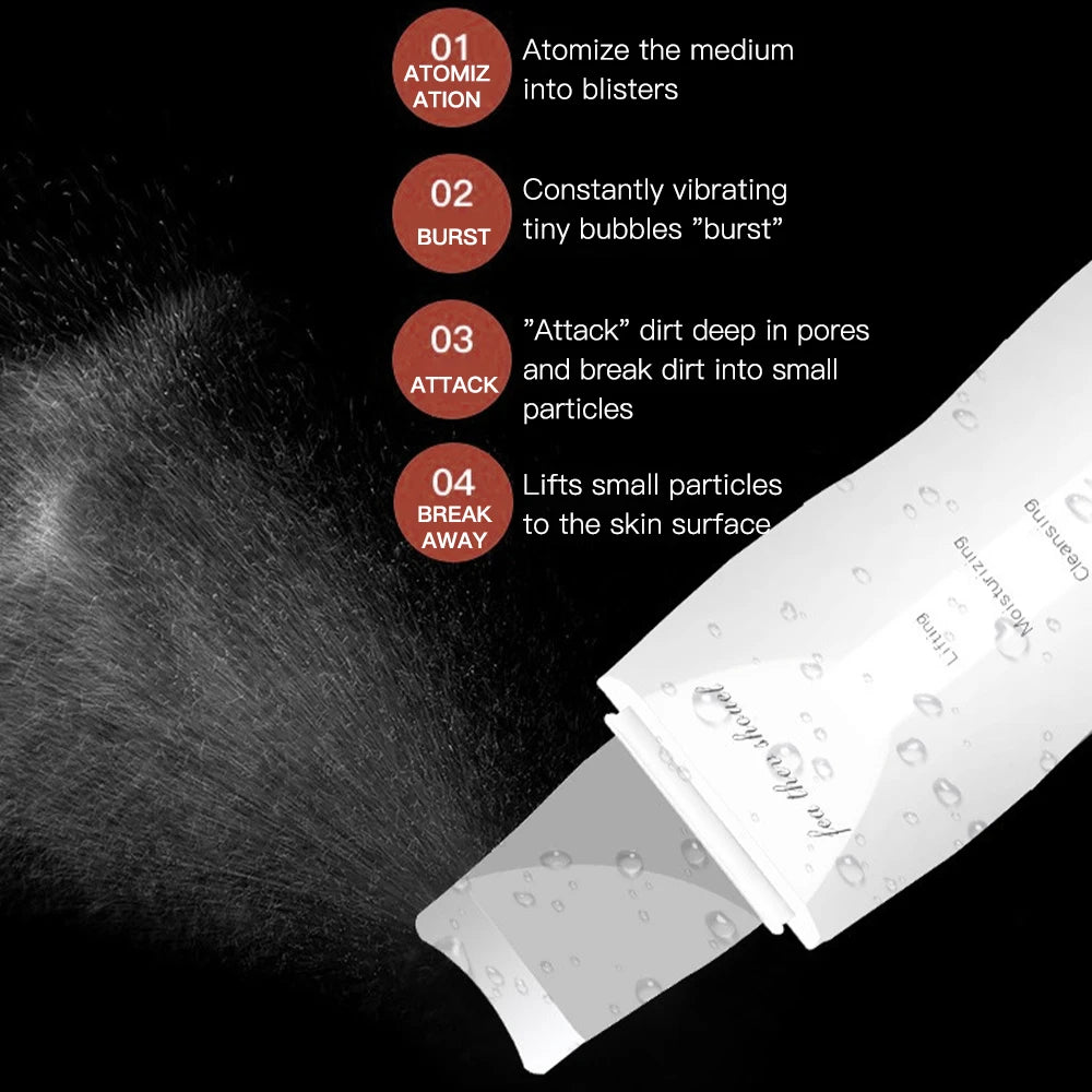 Máquina de Peeling Ultrassônico Cuidados com a Pele Removedor de Cravos Dispositivo de Limpeza Facial Limpeza de Poros Massageador Facial Rejuvenescimento Esfoliante de Pele